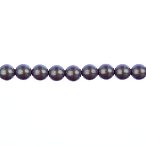 Czech Glass Imitation Pearls 8in Strand 8mm Iridescent  23pcs