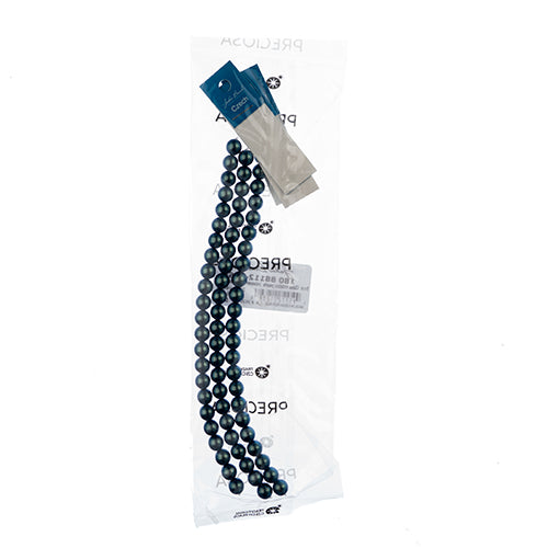 Czech Glass Imitation Pearls 8in Strand 8mm Iridescent  23pcs