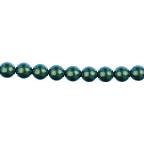 Czech Glass Imitation Pearls 8in Strand 8mm Iridescent  23pcs