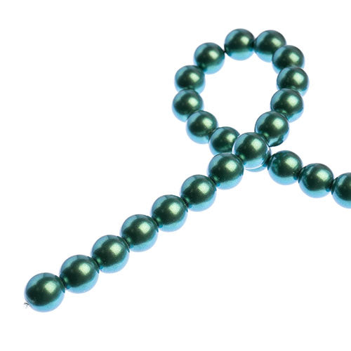 Czech Glass Imitation Pearls 8in Strand 8mm Iridescent  23pcs
