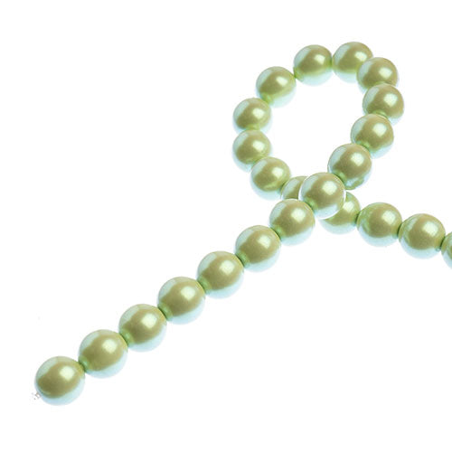 Czech Glass Imitation Pearls 8in Strand 8mm Iridescent  23pcs