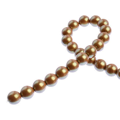 Czech Glass Imitation Pearls 8in Strand 8mm Iridescent  23pcs