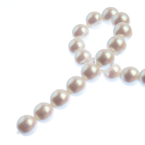 Czech Glass Imitation Pearls 8in Strand 10mm Iridescent  18pcs