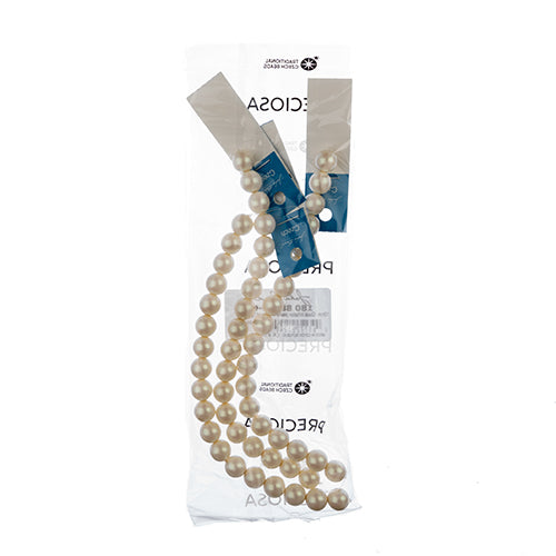 Czech Glass Imitation Pearls 8in Strand 10mm Iridescent  18pcs