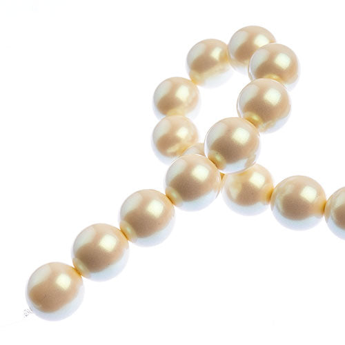 Czech Glass Imitation Pearls 8in Strand 12mm Iridescent  15pcs