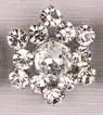 Rhinestone Button Star Silver/Crystal 27mm Nickel Free