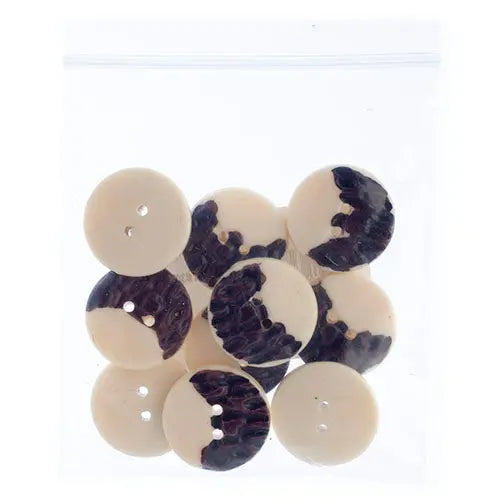 Button Imitation Wood 18mm Round