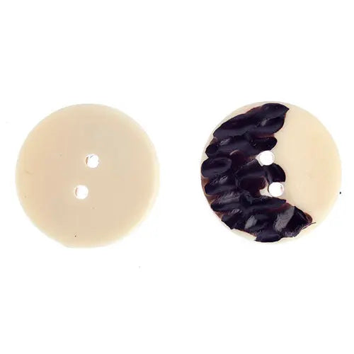 Button Imitation Wood 23mm Round