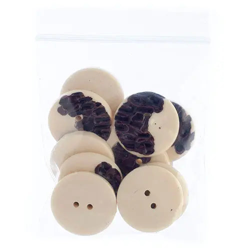 Button Imitation Wood 23mm Round
