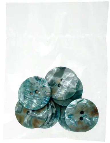 Button Shell 25mm Round Flat Sea Opal Conch