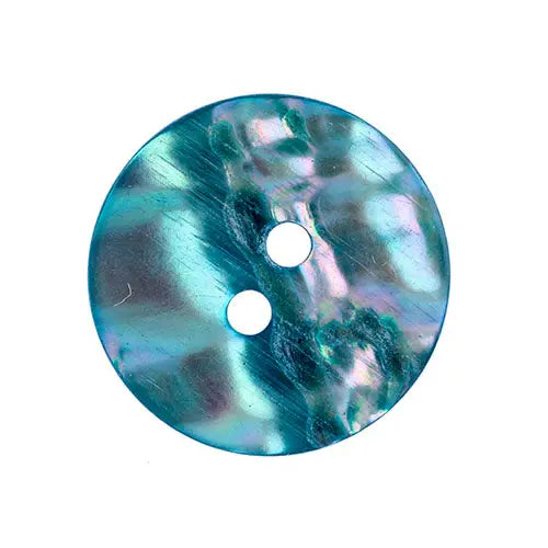 Button Shell Paua 28 Line 16mm Round Flat W/ 2Hole Dark Grey - Cosplay Supplies Inc