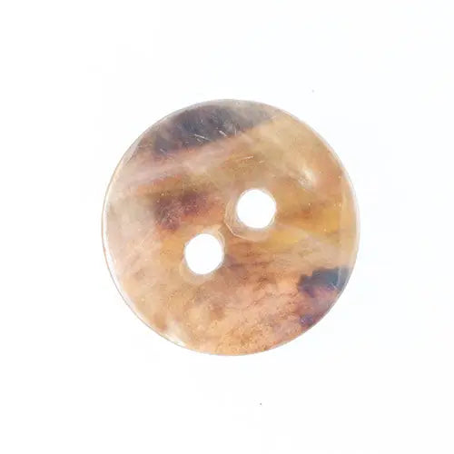 Button Shell Acoya 18 Line 12mm Round Flat W/ 2Hole White - Cosplay Supplies Inc