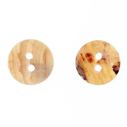 Button Shell Acoya 18 Line 12mm Round Flat W/ 2Hole White