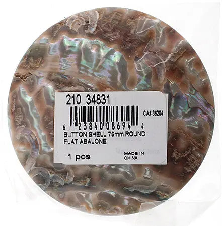 Button Shell 76mm Round Flat Abalone