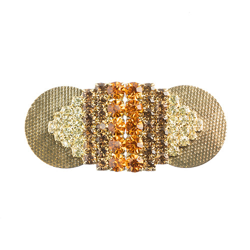 Rhinestone Buckle Metal Bow Crystal Antique Gold - Cosplay Supplies Inc