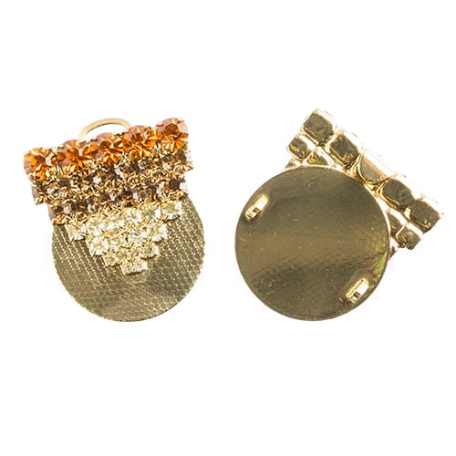 Rhinestone Buckle Metal Bow Crystal Antique Gold