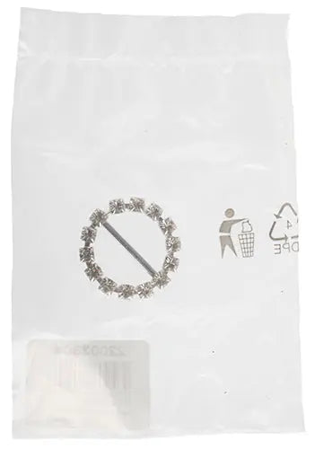Rhinestone Buckle Metal Round Silver/Crystal SS20 - 3cm