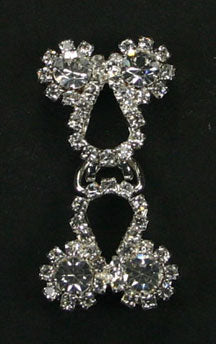 Rhinestone Buckle Metal Crystal Silver