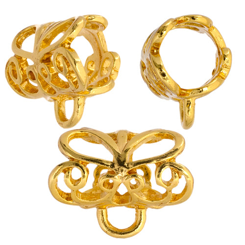 Pendant Bail Butterfly Filigree 20x12mm Gold Lead Free / Nickel Free