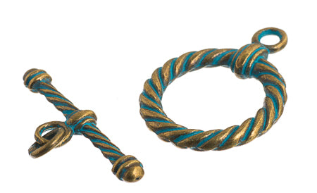 Toggle - Fancy Twisted 24x25.5mm Patina Finish