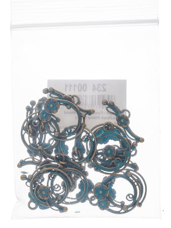 Toggle - Fancy Flower Round 25x26mm Patina Finish