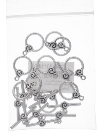 Toggle - Infinity Round 26x16mm Antique Silver