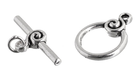 Toggle - Infinity Round 26x16mm Antique Silver