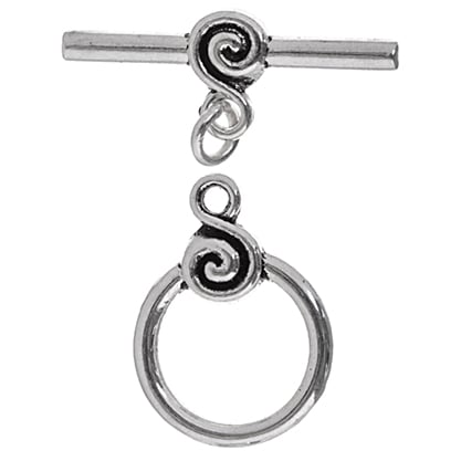 Toggle - Infinity Round 26x16mm Antique Silver