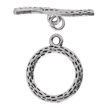 Toggle - Round Edged 22x18mm Antique Silver - Cosplay Supplies Inc