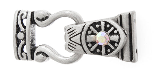 Magnetic Foldover Clasp 17mm Crystal Aurora Borealis Antique Siliver Lead Free / Nickel Free - Cosplay Supplies Inc