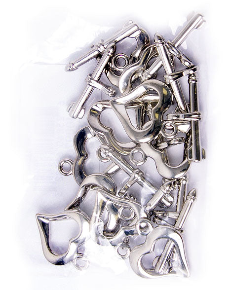 Toggle Fancy Heart 18mm Nickel Color Lead Free / Nickel Free