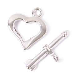 Toggle Fancy Heart 18mm Nickel Color Lead Free / Nickel Free