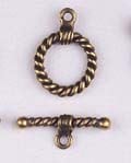 Toggle Rope 15mm Antique Gold Lead Free / Nickel Free