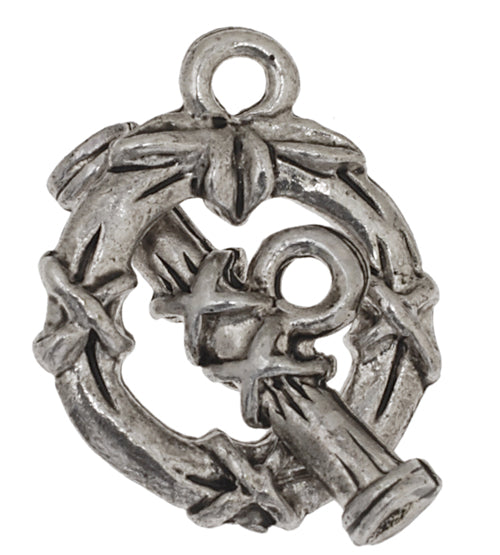 Toggle-Bamboo 14mm Antique Silver Lead Free / Nickel Free