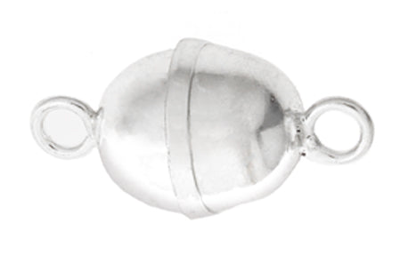 Magnetic Clasp Oval Plain 20x10mm Rhodium - Cosplay Supplies Inc