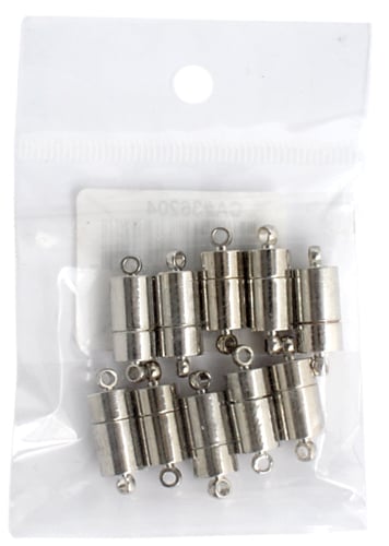 Magnetic Clasp Round Tube Insert 7x20mm Nickel 10Pairs