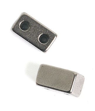 Magnetic Clasp Rectangular 11x6x6mm 2Hole Nickel 10Pairs
