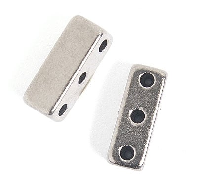 Magnetic Clasp Rectangular 16x6x6mm 3Hole Nickel 10Pairs