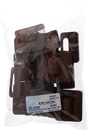 Multi-Strand Wood Hook And Eye 4.5x4.8x1.2cm 10pcs