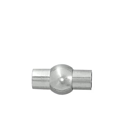 Magnetic Clasp-Tube Centerball 16.5mm Silver Lead Free / Nickel Free (10pcs)