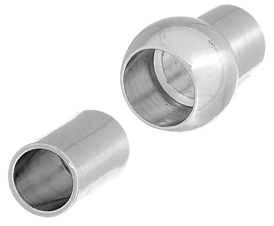 Magnetic Clasp-Tube Centerball 16.5mm Silver Lead Free / Nickel Free (10pcs)