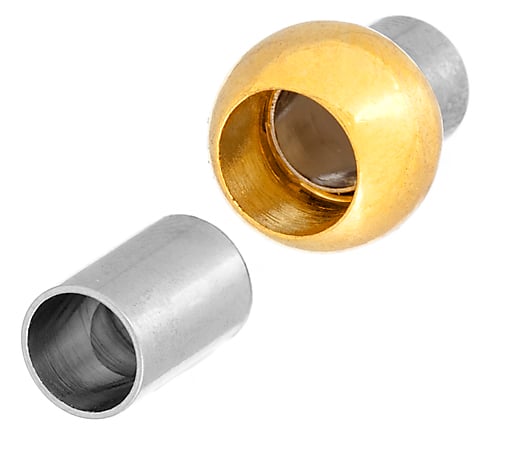 Magnetic Clasp-Tube Brass Ball 16.5mm Silver Lead Free / Nickel Free (1pc)