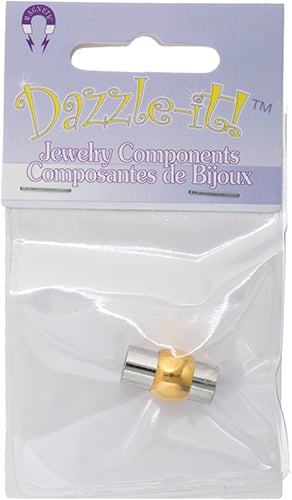 Magnetic Clasp-Tube Brass Ball 16.5mm Silver Lead Free / Nickel Free (1pc)