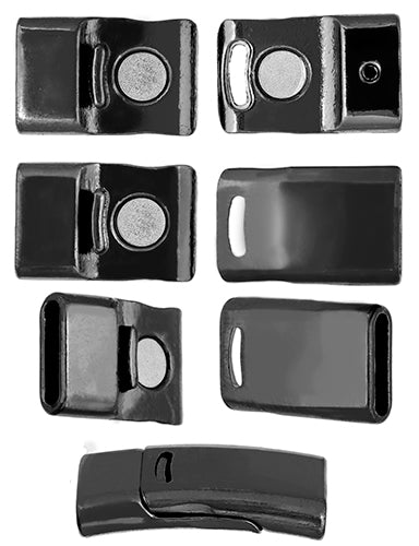 Magnetic Clasp-Curved (2pcs) 25.5x12.5mm Gunmetal Lead Free / Nickel Free