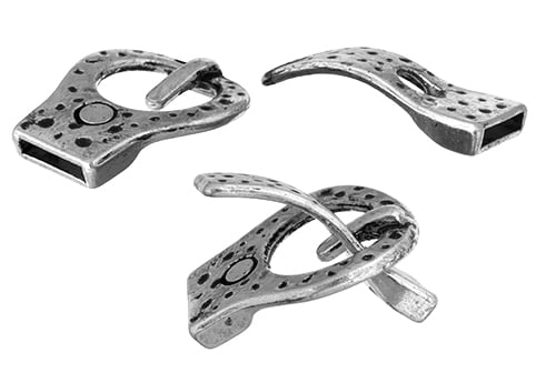 Magnetic Clasp-Buckle (1pc) 44.5x28.5mm Antique Silver Lead Free / Nickel Free