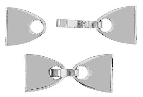 Clasp-Triangle (2pcs) 28x12mm Silver Lead Free / Nickel Free