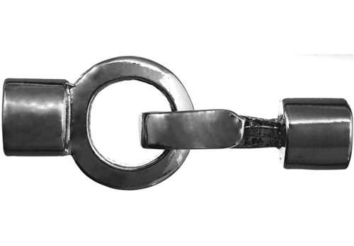 Kumihimo Hook & Eye Endcap Clasp 51x11mm Round  Lead Free / Nickel Free - Cosplay Supplies Inc