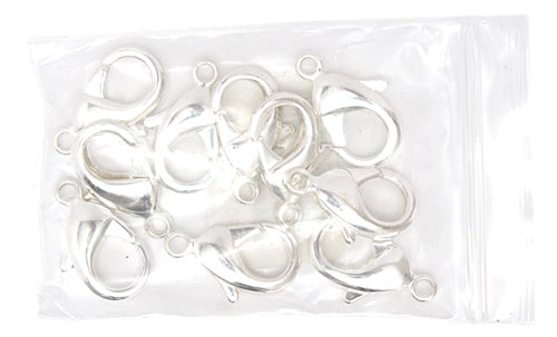 Lobster Clasp 22mm Brass Nickel Free / Lead Free Silver Plated