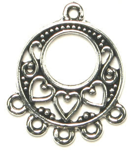 Chandelier Earring Part 5-Ring 18.5x24.5mm Antique Silver Lead Free / Nickel Free