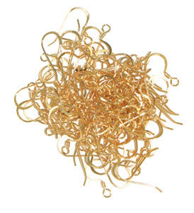 Fish Hook Earwire Slender 17mm Gold Lead Free / Nickel Free